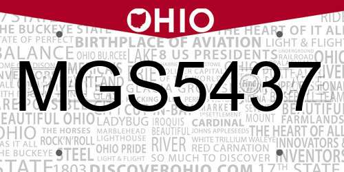 MGS5437 Ohio License Plate