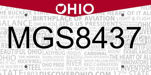 MGS8437 Ohio License Plate