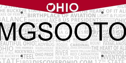 MGSOOTO Ohio License Plate