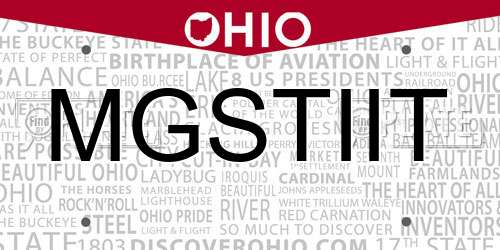 MGSTIIT Ohio License Plate