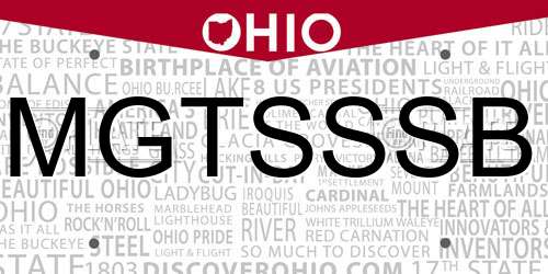MGTSSSB Ohio License Plate