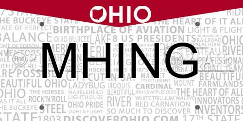 MHING Ohio License Plate