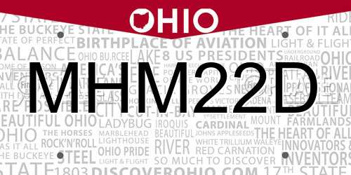 MHM22D Ohio License Plate