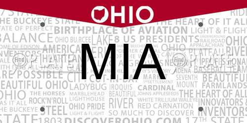 MIA Ohio License Plate