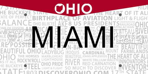 MIAMI Ohio License Plate