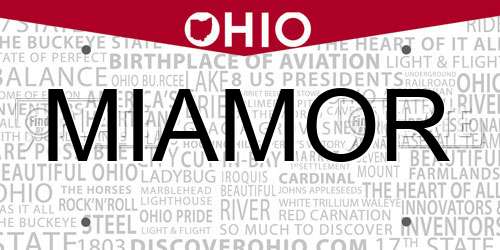 MIAMOR Ohio License Plate