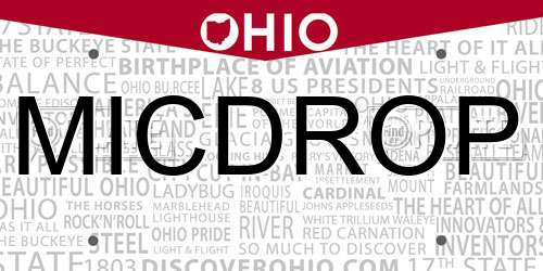 MICDROP Ohio License Plate