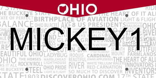 MICKEY1 Ohio License Plate