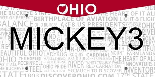 MICKEY3 Ohio License Plate