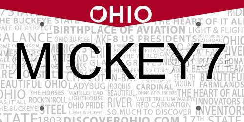 MICKEY7 Ohio License Plate