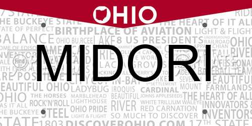 MIDORI Ohio License Plate