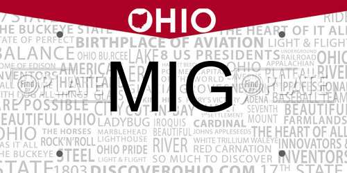 MIG Ohio License Plate