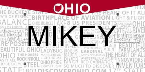 MIKEY Ohio License Plate