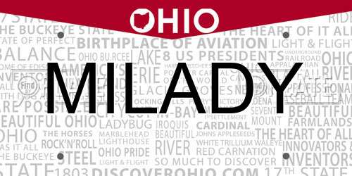 MILADY Ohio License Plate