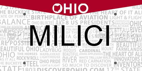 MILICI Ohio License Plate