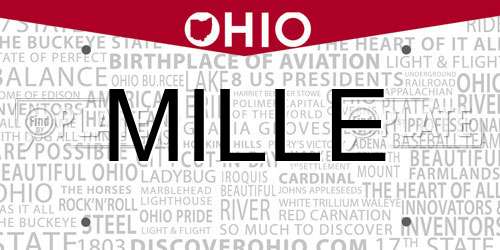 MILLE Ohio License Plate