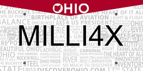MILLI4X Ohio License Plate