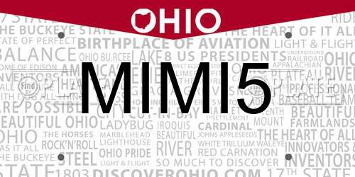 MIMI5 Ohio License Plate