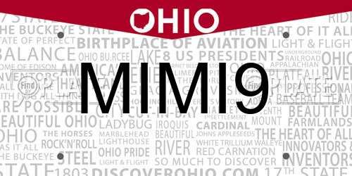 MIMI9 Ohio License Plate