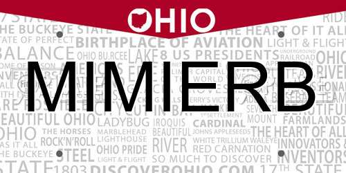 MIMIERB Ohio License Plate