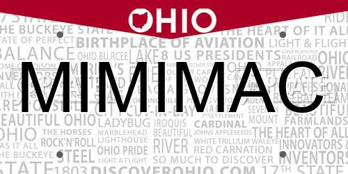MIMIMAC Ohio License Plate
