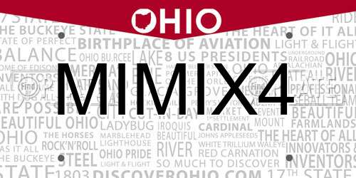 MIMIX4 Ohio License Plate