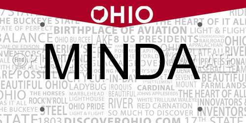 MINDA Ohio License Plate