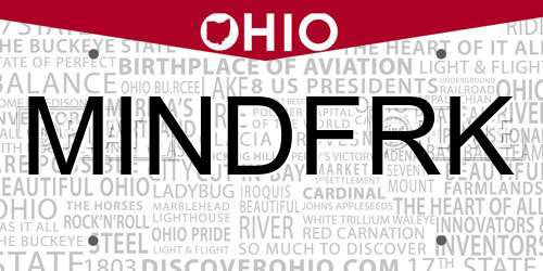 MINDFRK Ohio License Plate