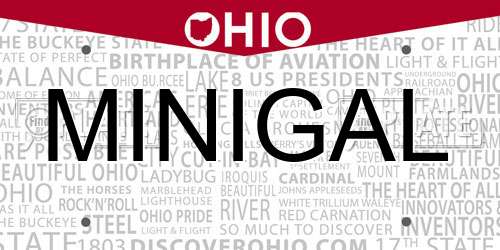 MINIGAL Ohio License Plate