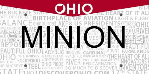 MINION Ohio License Plate