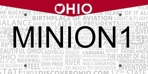 MINION1 Ohio License Plate