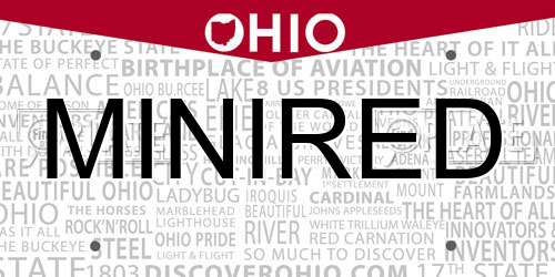 MINIRED Ohio License Plate