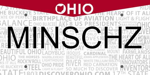 MINSCHZ Ohio License Plate