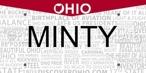 MINTY Ohio License Plate