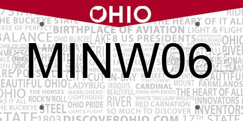 MINW06 Ohio License Plate