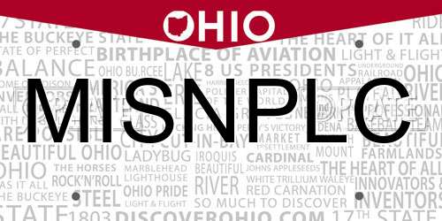MISNPLC Ohio License Plate
