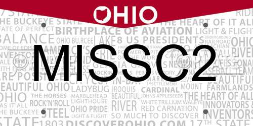 MISSC2 Ohio License Plate