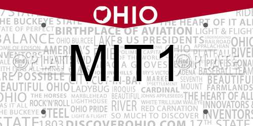 MIT1 Ohio License Plate