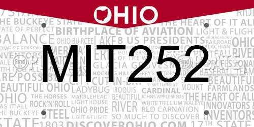 MIT252 Ohio License Plate