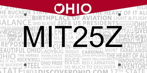 MIT25Z Ohio License Plate