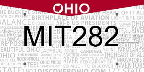 MIT282 Ohio License Plate
