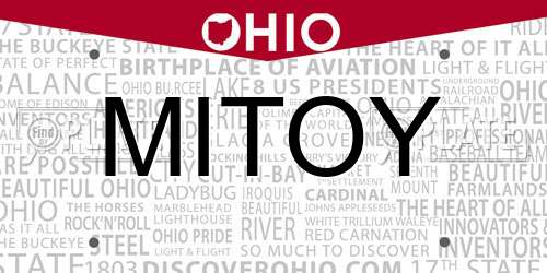 MITOY Ohio License Plate