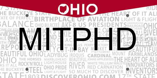MITPHD Ohio License Plate