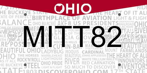 MITT82 Ohio License Plate
