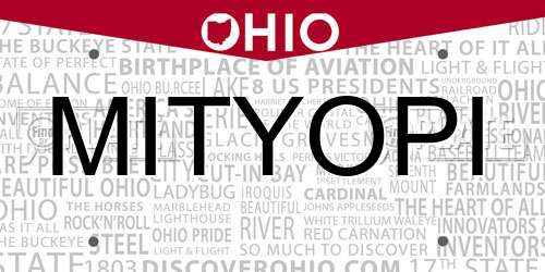 MITYOPI Ohio License Plate