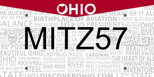 MITZ57 Ohio License Plate