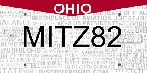 MITZ82 Ohio License Plate