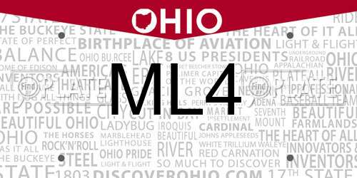ML4 Ohio License Plate
