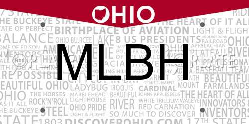 MLBH Ohio License Plate