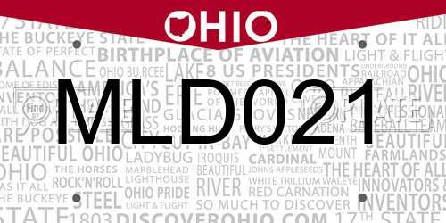 MLD021 Ohio License Plate